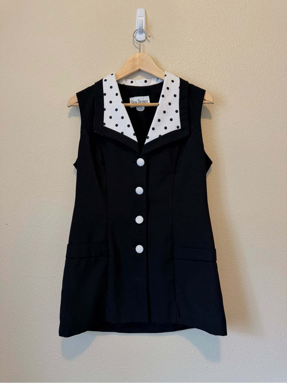 Vintage Black and White Polka Dot Dress